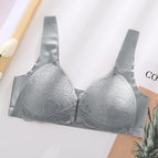 Large size underwear no steel ring bra front buckle seamless vest lace beautiful back large size underwear nursing bra W118