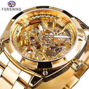 Forsining women watch fashion hollow out waterproof auto mechanical men's casual watch SLZe140
