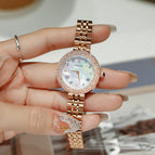 GUOU women's Watch female simple fashion temperament diamond round waterproof quartz watch belt niche ladies watch 8226