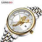 Longbo men's casual watch business quartz watch all-gold horse pattern dial watch men's watch 80891