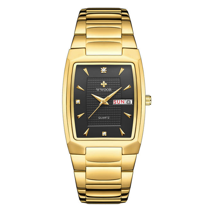 WWOOR New 8837 Men's Watch Business Fashion Men's Watch Quartz Waterproof Square Men's Watch