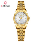 CHENXI Men's Women's Watch Waterproof Business Watch Female Men's Gold fashion quartz Couple Watch CX004A