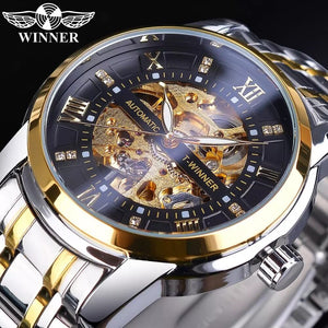 New Winner European and American Style Men's Fashion Casual Hollow out Mechanical Waterproof Automatic Mechanical men Watch SLZg108