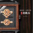 New wooden watch men's luminous five needle Korean version quartz watch Tiktok watch SJS1869