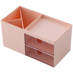 Desk Organisers Stationery Storage Box Multipurpose Desktop Organizer & Storage Box with Transparent 2 Tier Drawer Kotak Alat Tulis