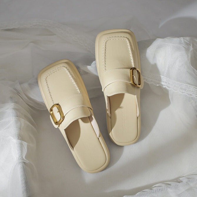 Slippers women's 2022 spring and summer new women's head buckle all-match sandals women's outer wear Muller shoes