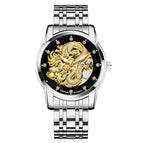 KIMSDUN men's watch Business Watch Luminous Waterproof Hollow Fully Automatic Mechanical Watch Golden Dragon men's Watch K-1977A
