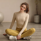 2022 new yoga clothes women's long-sleeved zipper jacket tight-fitting sports running professional fitness suit 205+181