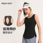 Women yoga vest Summer Wear Loose Running FitnessYoga T-shirt Thin Hollow Mesh Sleeveless Sport women clothing top JYMB008