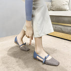 Sandals 2022 new fashion sandals women's hollow flat bottom square toe single shoes women's A168-6