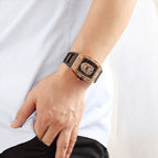 SKONE Space-Time Men's Outdoor Sports Watch New diamond-set openwork skull quartz watch 5146-1