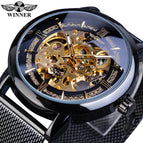 New Winner Men's Fashion Casual Hollow Mechanical Movement Automatic Mechanical men Watch SLZg79