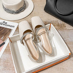 2022 new summer fresh low-heeled toe sandals women's hollow flat-bottomed square-toe single shoes women 168-12
