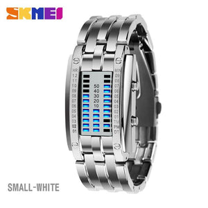 SKMEI Creative Watches Sport Watch Men Stainless Steel Strap LED Display Watches Waterproof Digital Watch