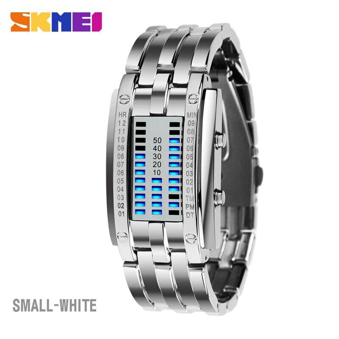 SKMEI Creative Watches Sport Watch Men Stainless Steel Strap LED Display Watches Waterproof Digital Watch