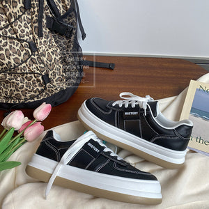 white shoes women's autumn 2021 new student leisure sports cute big-toed shoes increased sports shoes 546