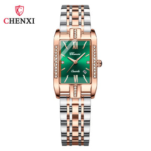 CHENXI New Square Women's Watch Quartz Calendar Waterproof with Diamond Fashion Women's Watches CX-315
