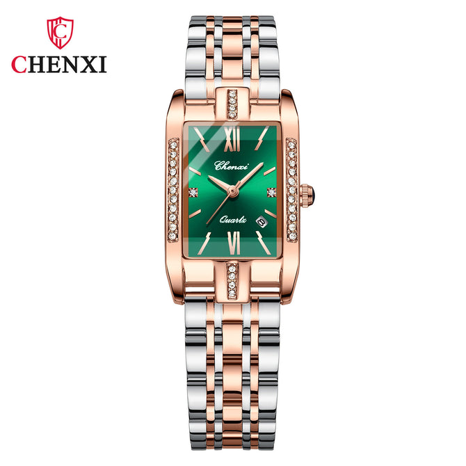CHENXI New Square Women's Watch Quartz Calendar Waterproof with Diamond Fashion Women's Watches CX-315