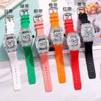 Women's watch barrel personality fashion trend hollow rotating watch female full diamond fashion silicone watch SA-015