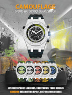 KIMSDUN men's watch fashion multi-functional silicone sports waterproof quartz business watch K-1223B