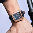 Megir Men's Watch Fashion Light Retro Multifunctional Chronograph Square Leather Men's Watch 2028