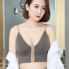 PLUS SIZE Front buckle bra sling underwear contrast color vest female summer big U beautiful back small seamless Bra