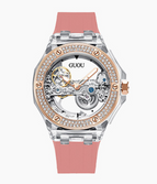 GUOU temperament fashion simple ladies watch waterproof female watch rhinestone silicone trendy mechanical women watch 8221