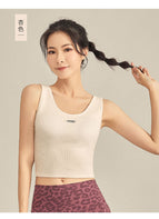 Yoga Clothes with Chest Summer New Slim Fit Beauty Back Yoga Vest Sports Running Fitness Top Women