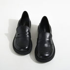 2022 new thick-soled small leather shoes spring and autumn thick with British style loafer shoes women X3