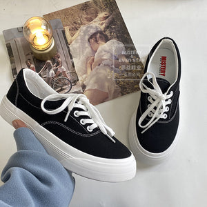 Thick-soled canvas shoes women's heightened student casual shoes 2021 new Korean ins big-toed shoes MIS-503