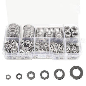 580Pcs Stainless Steel M2 M2.5 M3 M4 M5 M6 M8 M10 M12 Flat Washers Kit with Box