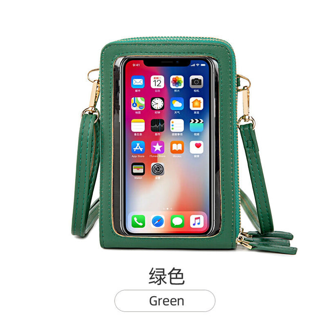 Touch screen messenger mobile phone bag female 2022 new trendy multi-functional fashion simple shoulder small bag mini mobile phone bag SJ617