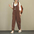 Plus Size Ladies casual pants overalls women jumpsuit Cropped