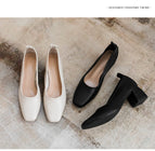 Square toe shoes women's 2022 new women's shoes casual soft shallow mouth women's thick heel Korean version 616-1
