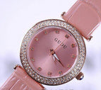GUOU 8112 Relogio Women's Watches Luxury Diamond Waterproof Genuine Leather Ladies Watch Women Watches Clock