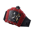 Watch for men Richard Fashion Casual Ghost Head Wood Grain Watch Hollow Carbon Fiber Silicone Quartz Men's Watch 8102