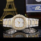 MISSFOX Trendy Fashion Diamond British Watch Full Diamond Waterproof High-end Ladies Watch V292
