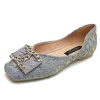 Fairy square head flat women's shoes 2022 new simple soft bottom office ladies shoes plus size 555-11