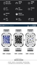 CHENXI Men's watch New Square Steel Band Watch fashion casual waterproof calendar quartz men's casual watch CX-8216