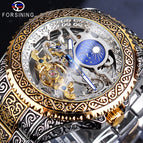 2023 New Arival watches Forsing Style Men's Fashion Hollow out Vintage Carved Automatic Mechanical Watch