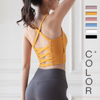 High Elastic Fitness Yoga Clothes Sports Bra with Chest Pad Vest Women's Slim-Fit Beauty Back Short Top Yoga Clothes Women A045
