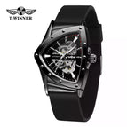 New Winner European American Style Men's Fashion Casual Hollow Triangle Automatic Mechanical men Watch SLZg121