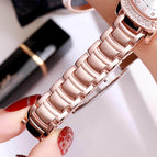GEDI 3200 Fashion Casual Rhinestones Watches Stainless Steel Waterproof Ladies Analog Quartz Wristwatch Female Gift Clock Watch for Women