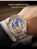2023 New Arival watches Forsing Style Men's Fashion Hollow out Vintage Carved Automatic Mechanical Watch