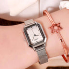 GEDI Women watch fashion simple easy match square popular quartz lady watch students bracelet 13004 mesh steel women's watch