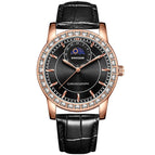 KIMSDUN Diamond Moon Phase Men's Watch Fashion Waterproof Quartz Watch K-1219B