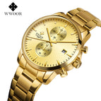 WWOOR Men's Watch Trendy Steel Advanced Men's Watch Simple Quartz Waterproof Men's Watch 8844