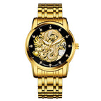 KIMSDUN men's watch Business Watch Luminous Waterproof Hollow Fully Automatic Mechanical Watch Golden Dragon men's Watch K-1977A