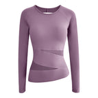 2022 new yoga clothes long-sleeved yoga tops Slim quick-drying running sports fitness women's dancing T-shirt 8076