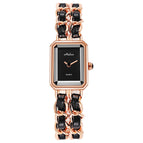 Tiktok Square Ancient Chinese Women's Watch Vintage Small Fragrance Chain Woven Band Watches for Women